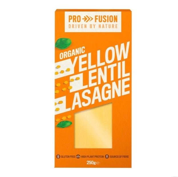 Organic Yellow Lentil Lasagne sheets - 250g from Pro Fusion | Available at Sow & Arrow