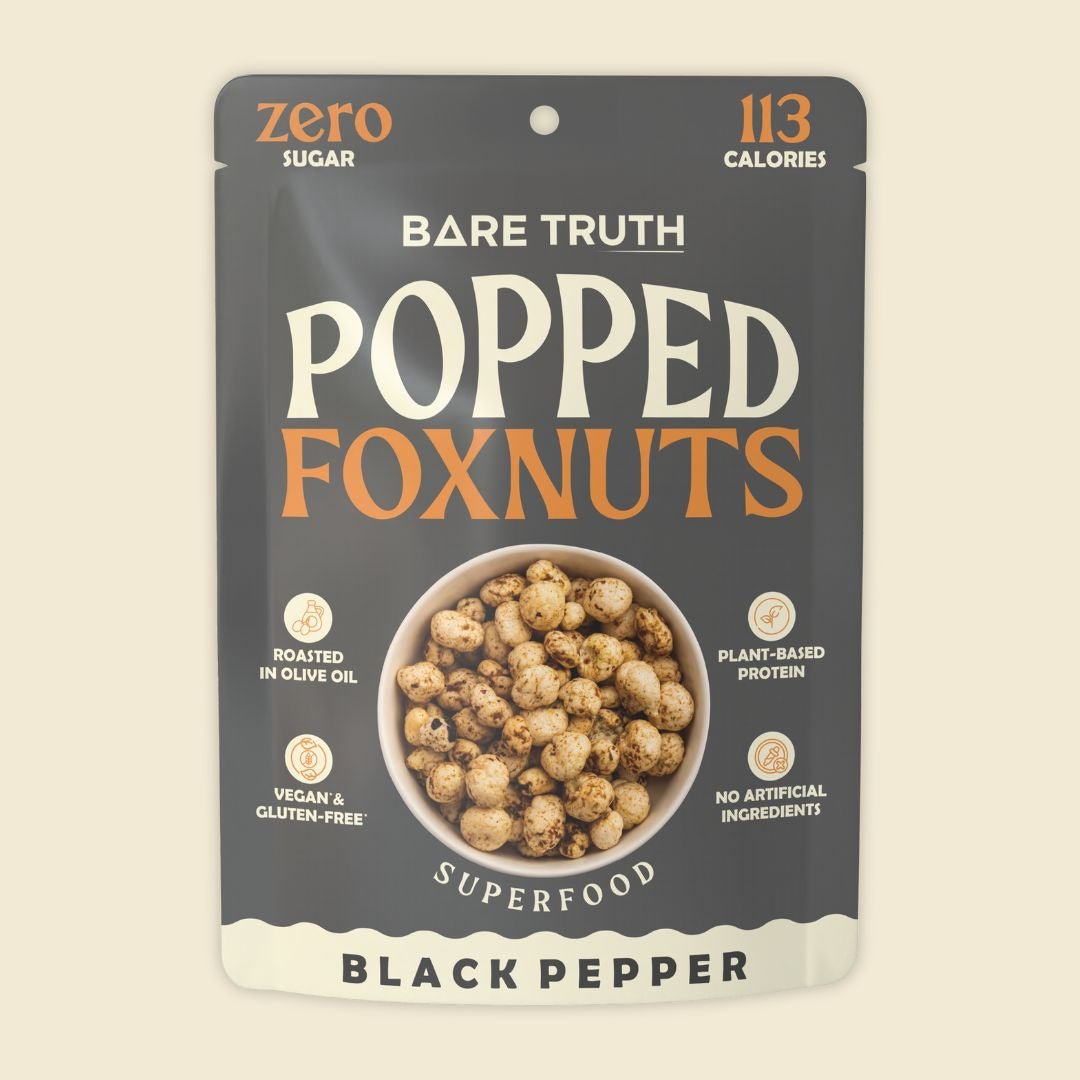 Popped Foxnuts - Black Pepper - 25g from Bare Truth | Available at Sow & Arrow