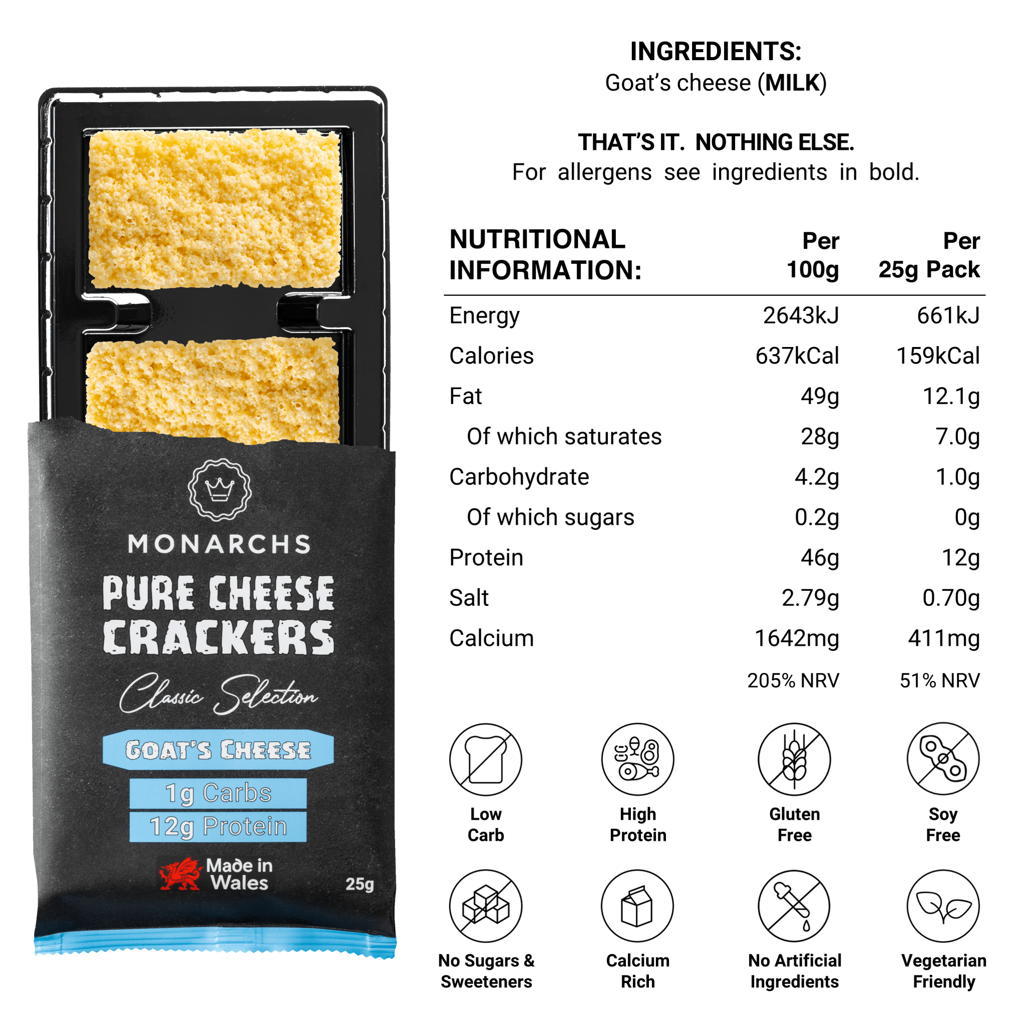 Pure Cheese Crackers - Goat's Cheese from Monarchs | Available at Sow & Arrow