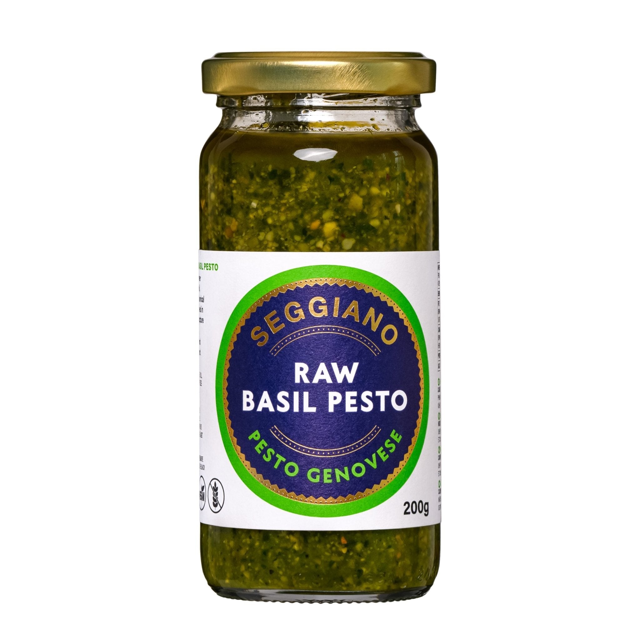 Raw Basil Pesto (Vegan, 100% Olive Oil) from Seggiano | Available at Sow & Arrow