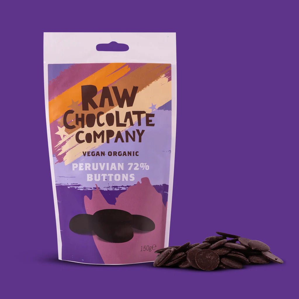 Raw Peruvian Chocolate Buttons 72% from The Raw Chocolate Co. | Available at Sow & Arrow