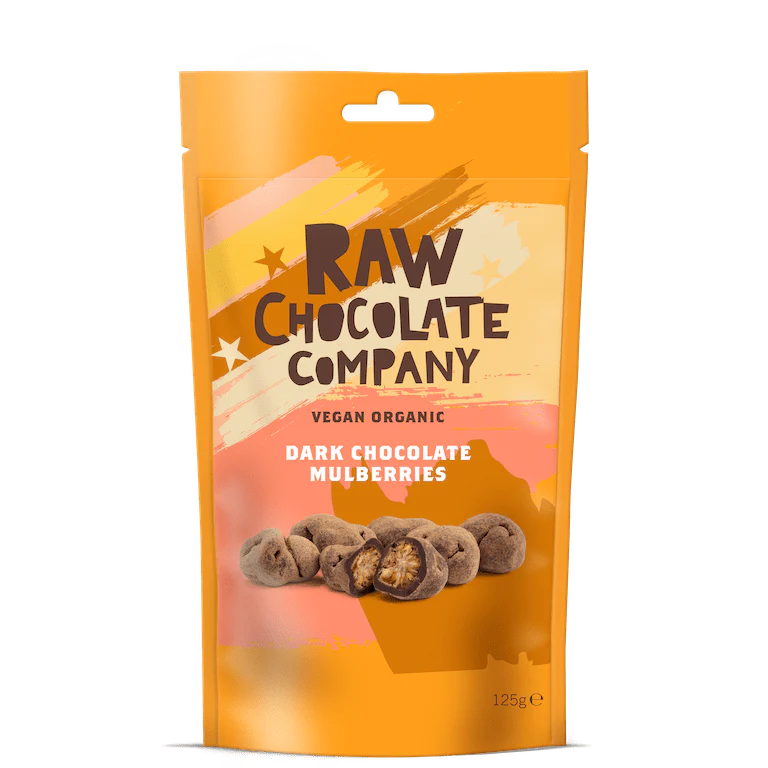 Organic, Raw Dark Chocolate coated Mulberries - 100g