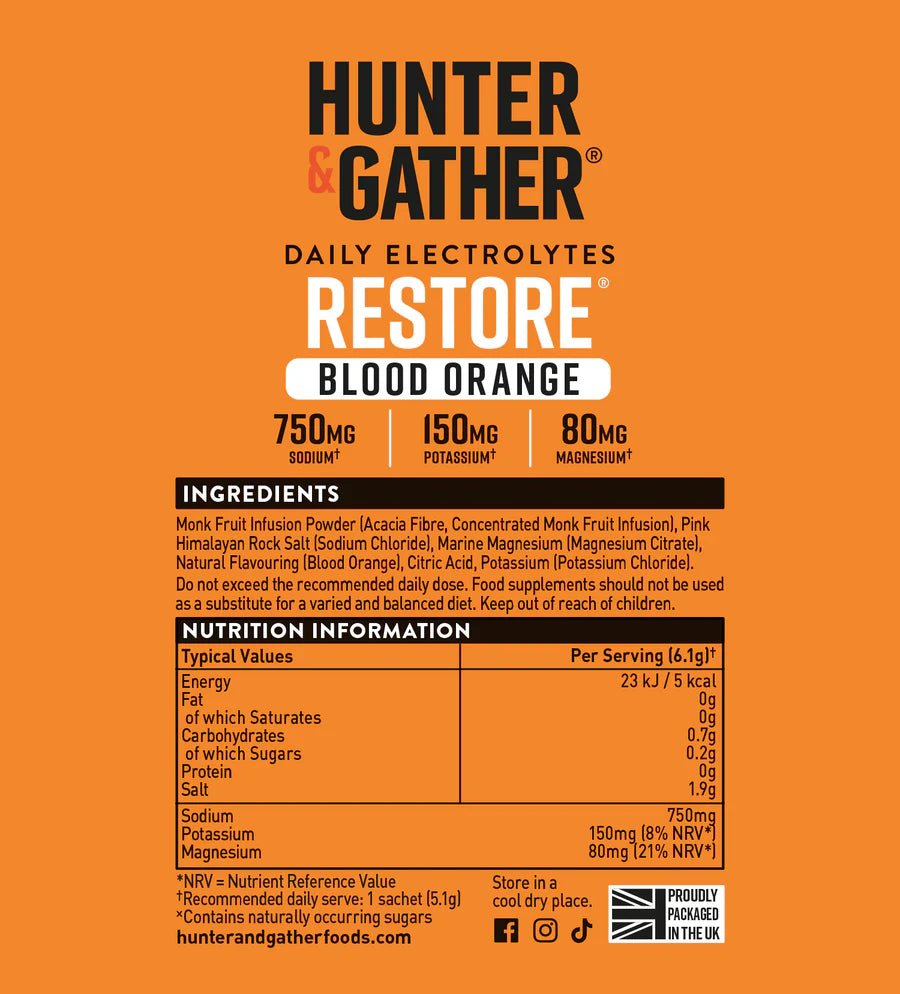 Restore® All Natural Daily Electrolytes - Blood Orange from Hunter & Gather | Available at Sow & Arrow