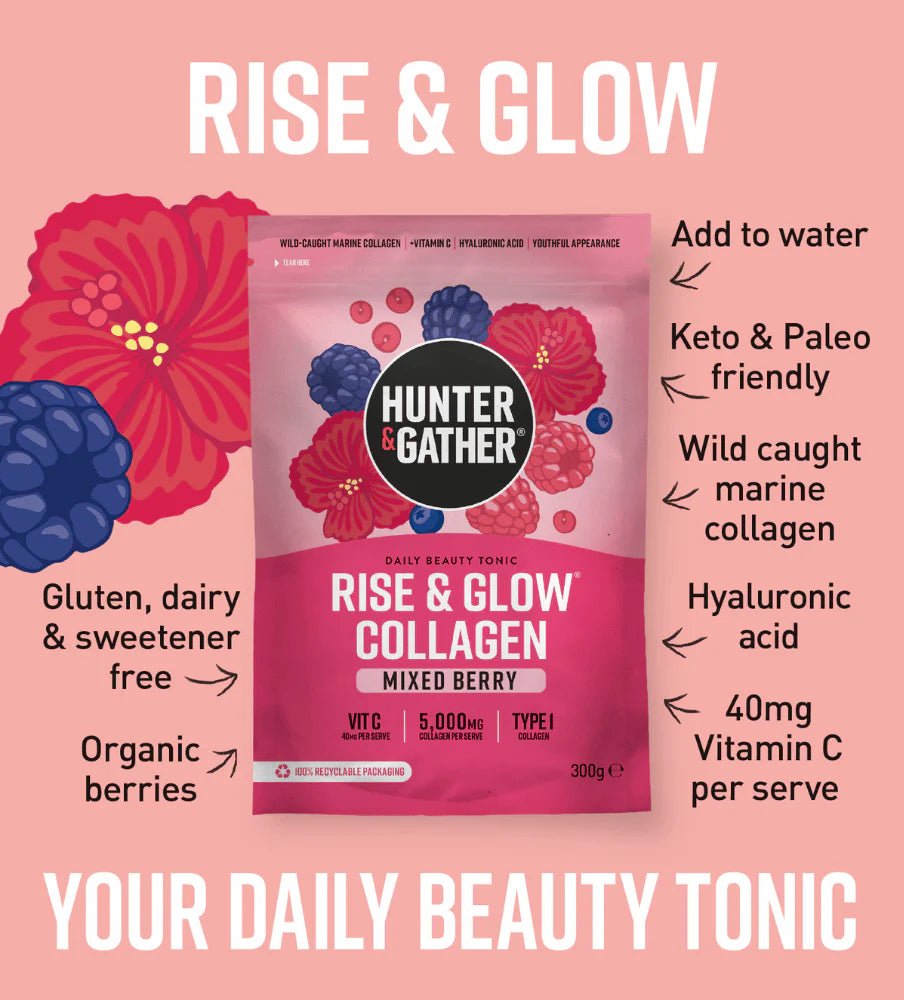 Rise & Glow Collagen - 300g from Hunter & Gather | Available at Sow & Arrow