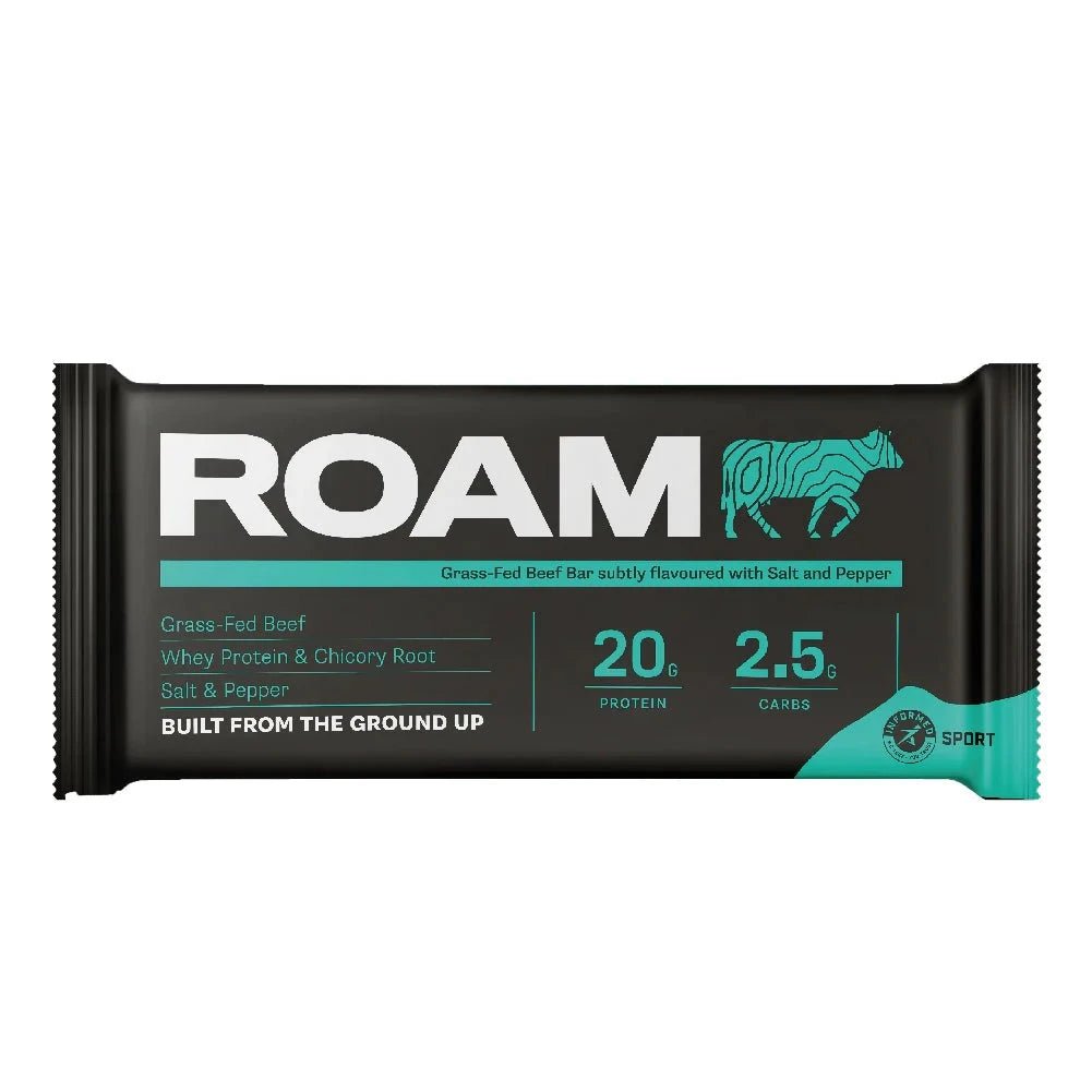 Salt & Pepper Grass - Fed Beef Bar - 40g from Roam | Available at Sow & Arrow