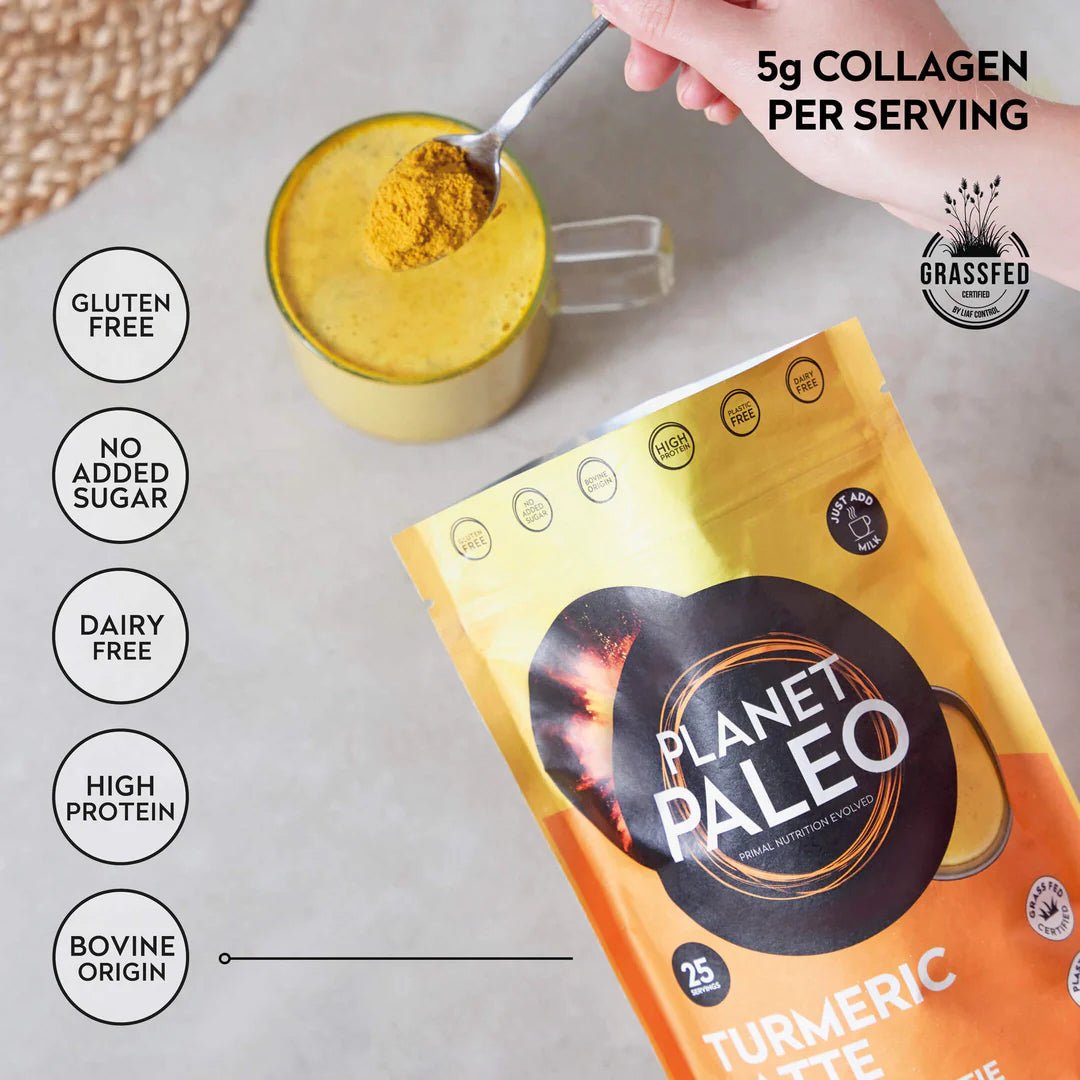 Turmeric Latte - Collagen Hottie 260g from Planet Paleo | Available at Sow & Arrow