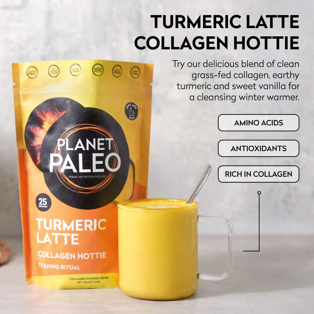 Turmeric Latte - Collagen Hottie 260g from Planet Paleo | Available at Sow & Arrow