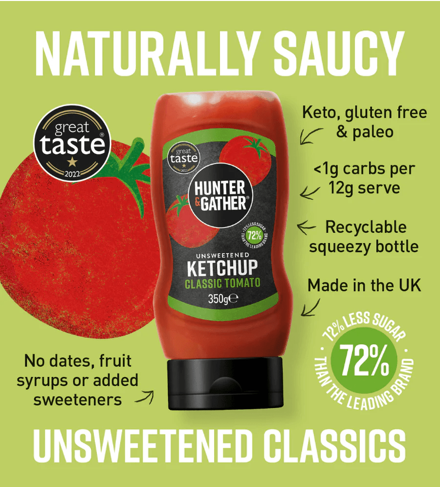 Unsweetened Classic Tomato Ketchup - 350g from Hunter & Gather | Available at Sow & Arrow