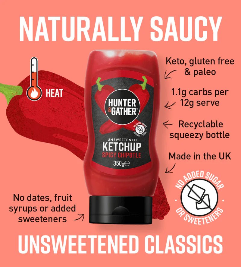 Unsweetened Spicy Chipotle Tomato Ketchup - 350g from Hunter & Gather | Available at Sow & Arrow