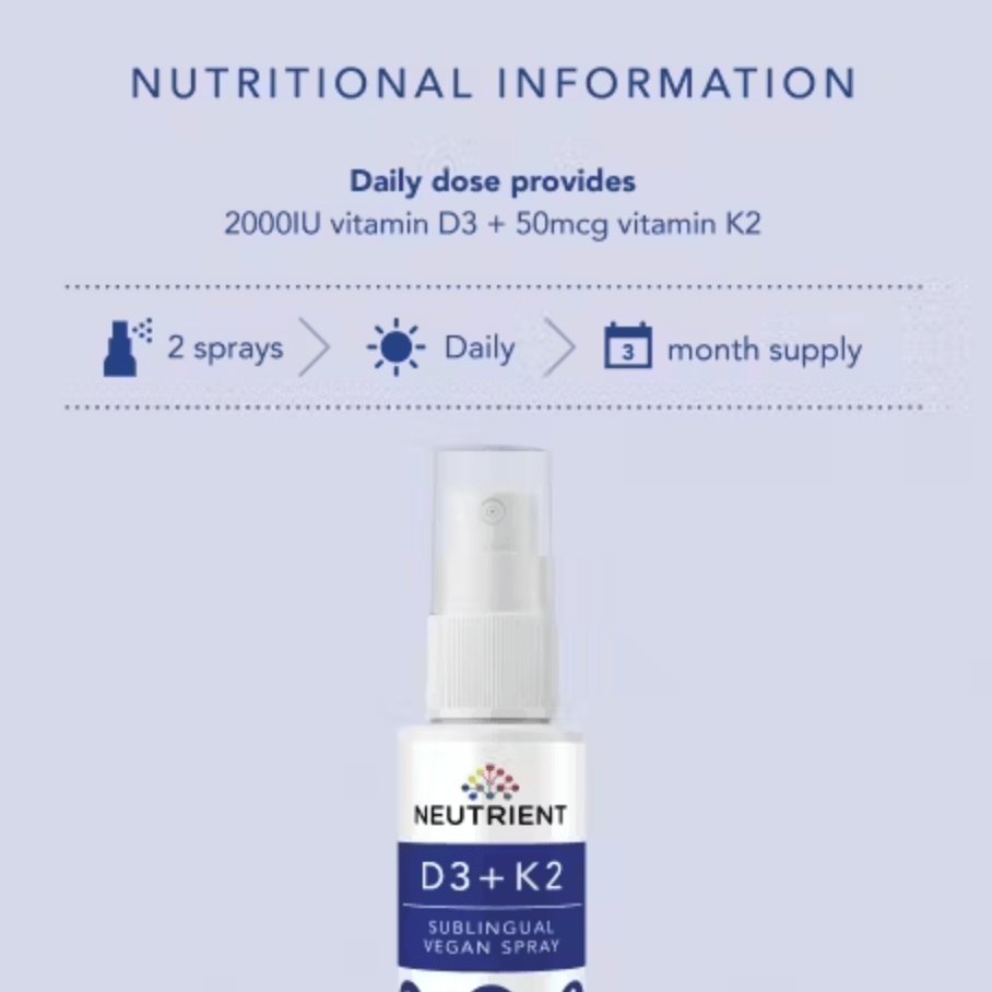 Vitamin D3 & K2 Sublingual Oral Spray - 200 Sprays from Neutrient | Available at Sow & Arrow