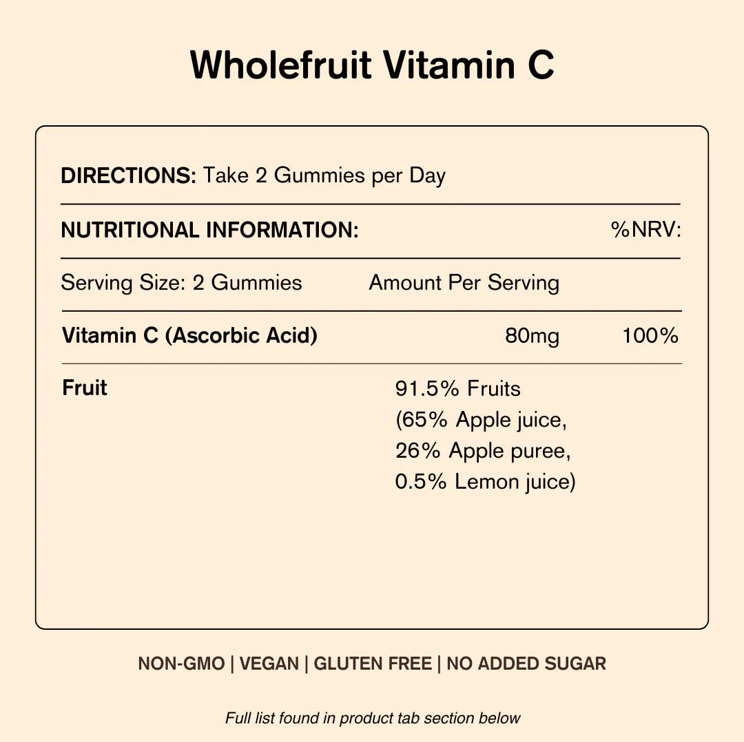 Wholefruit Vitamin C Gummies - 30 Gummies from Vegums | Available at Sow & Arrow