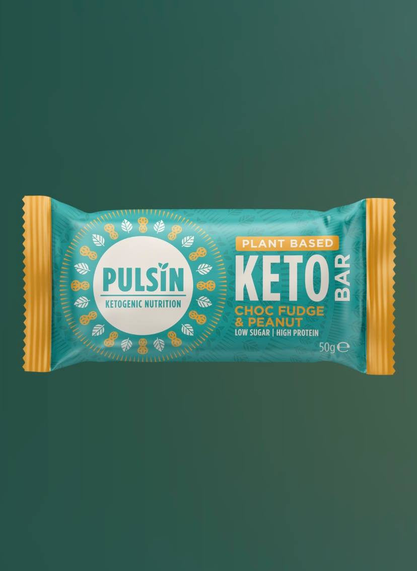 Pulsin Keto Bar- Choc fudge  & Peanut  50g